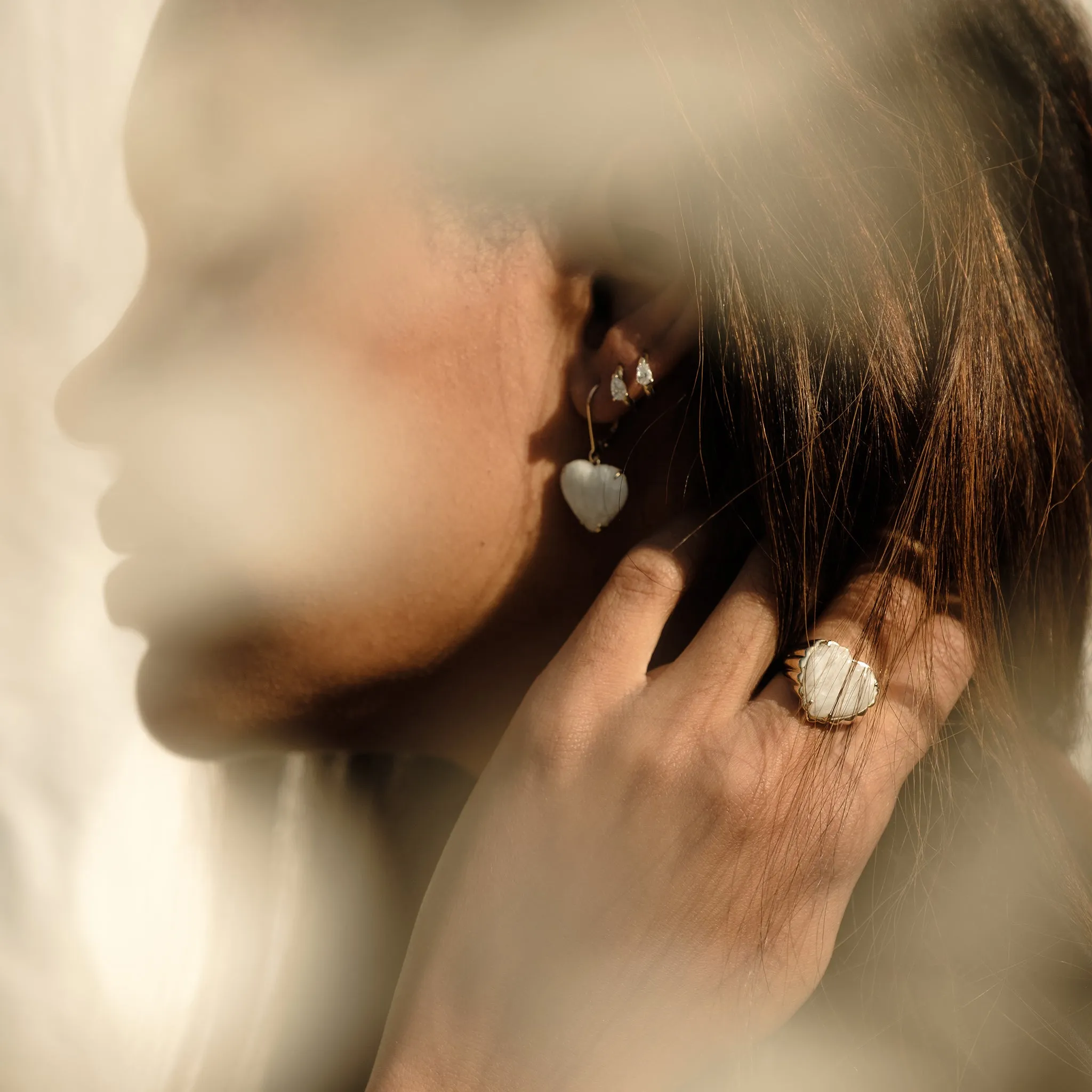 Cream Quartz Cora Earrings