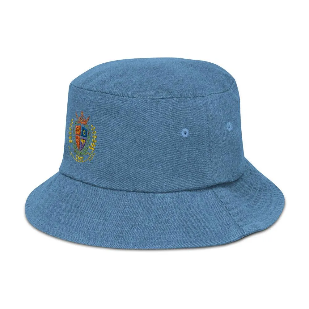 Crested Denim bucket hat