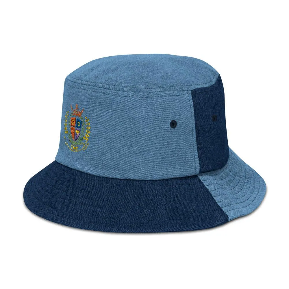 Crested Denim bucket hat