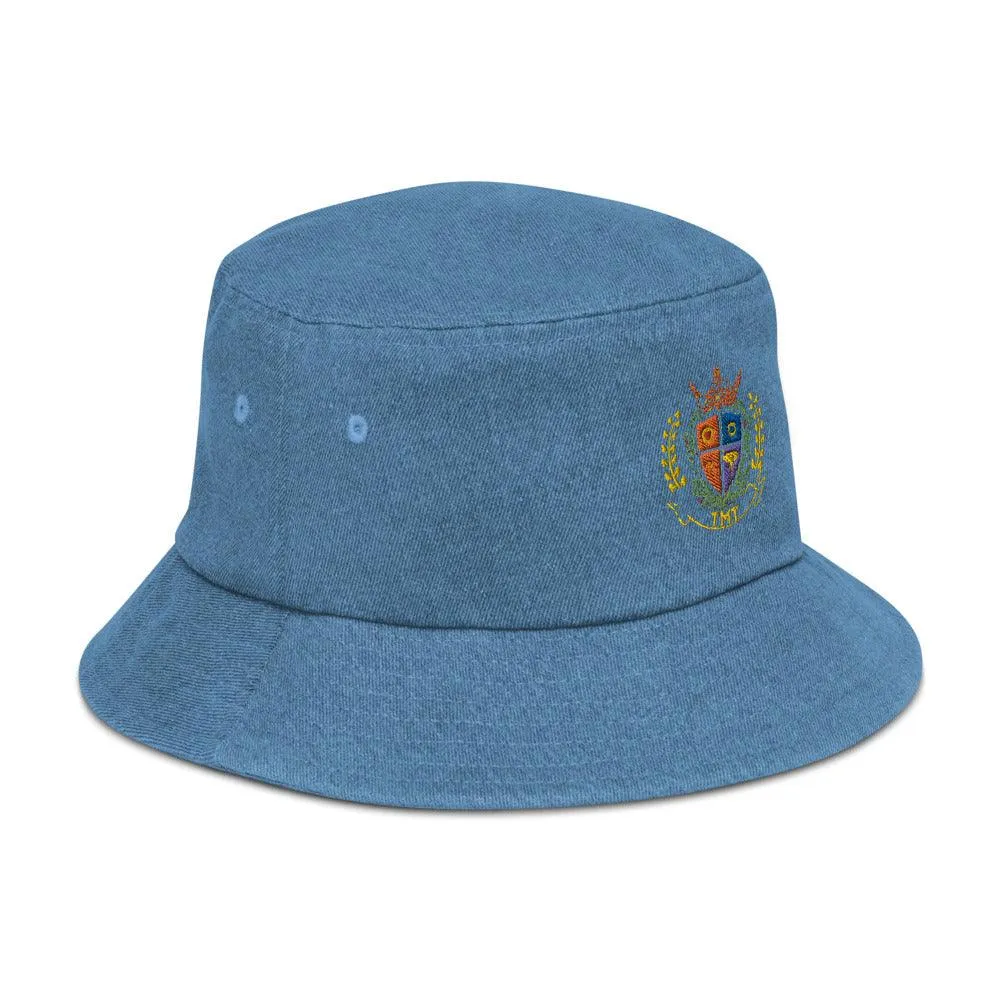 Crested Denim bucket hat