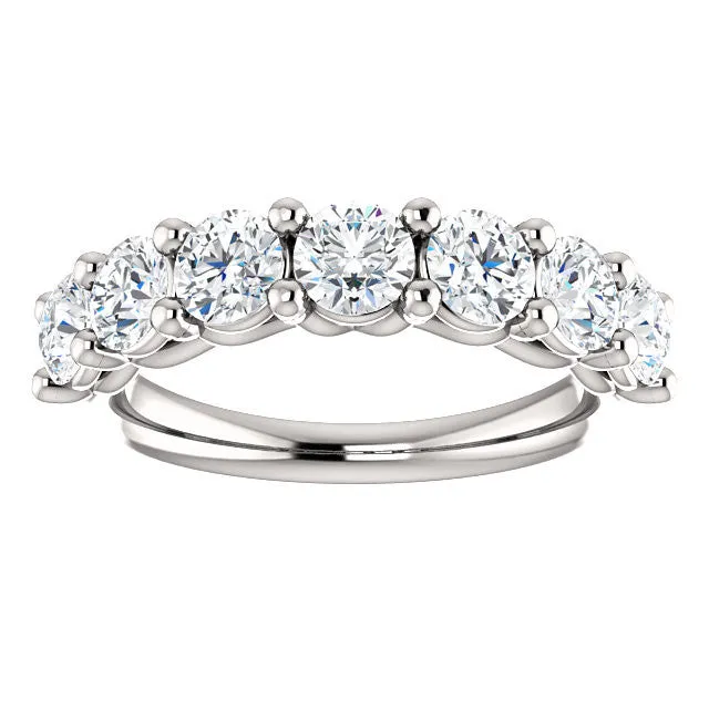 Cubic Zirconia Anniversary Ring Band, Style 05-33 (Customizable Round Prong)