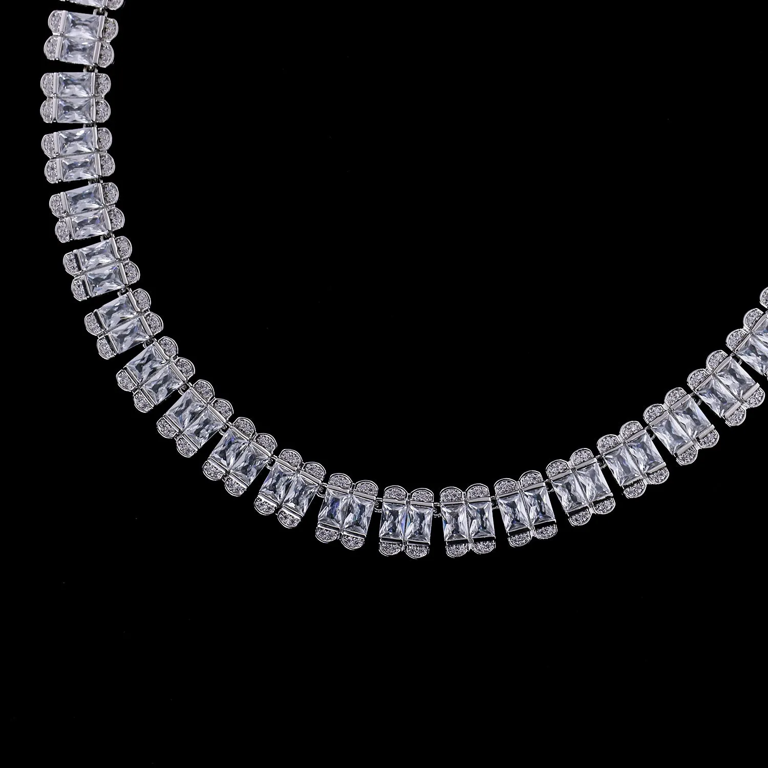 Cubic zirconia bride wedding necklace earring set CN10303