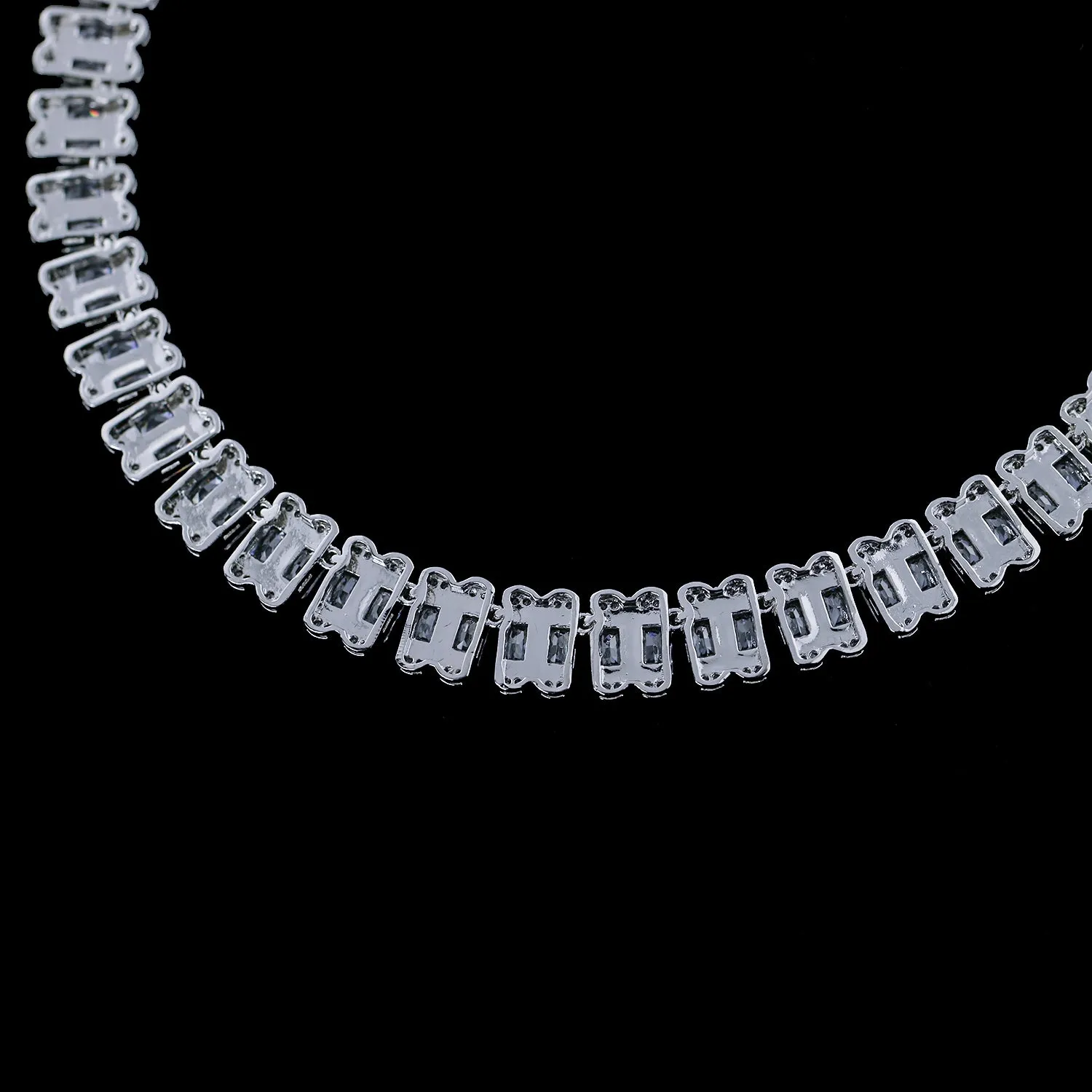 Cubic zirconia bride wedding necklace earring set CN10303