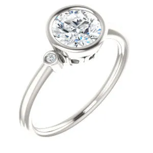 Cubic Zirconia Engagement Ring- The Analise (Customizable Round Cut)