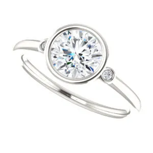 Cubic Zirconia Engagement Ring- The Analise (Customizable Round Cut)