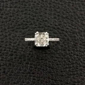 Cushion cut Diamond Engagement Ring with Round Diamonds