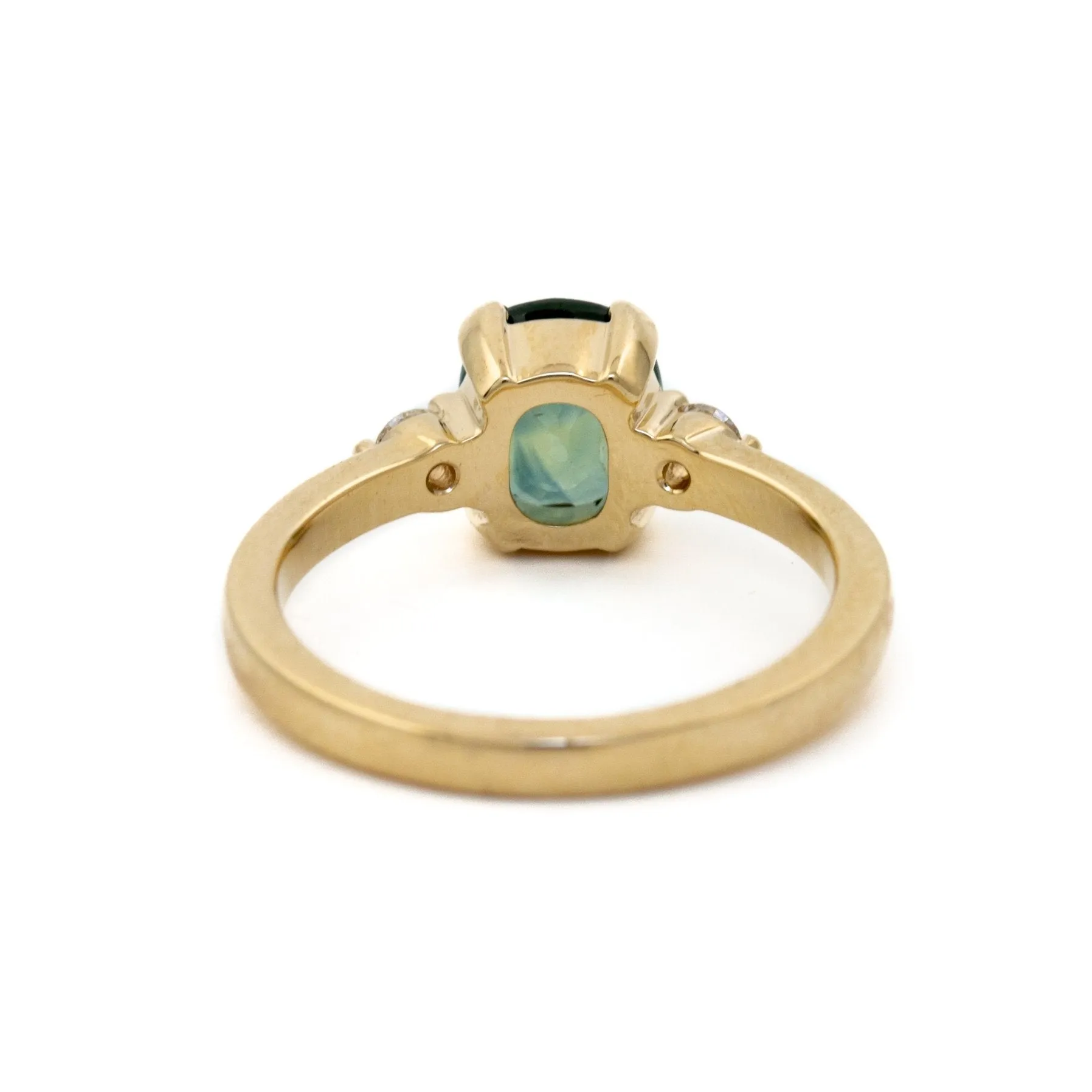 Cushion-Cut Teal Sapphire Ring - Made To Order