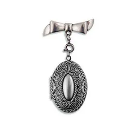 Custom Bouquet Locket - Antique Silver