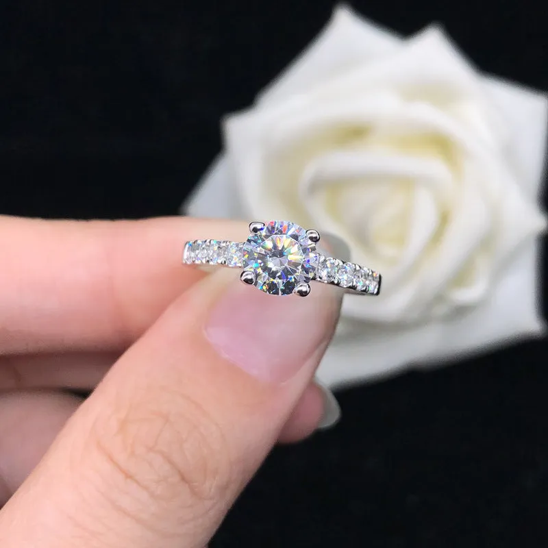 Custom Half Eternity 1 Carat Moissanite Ring