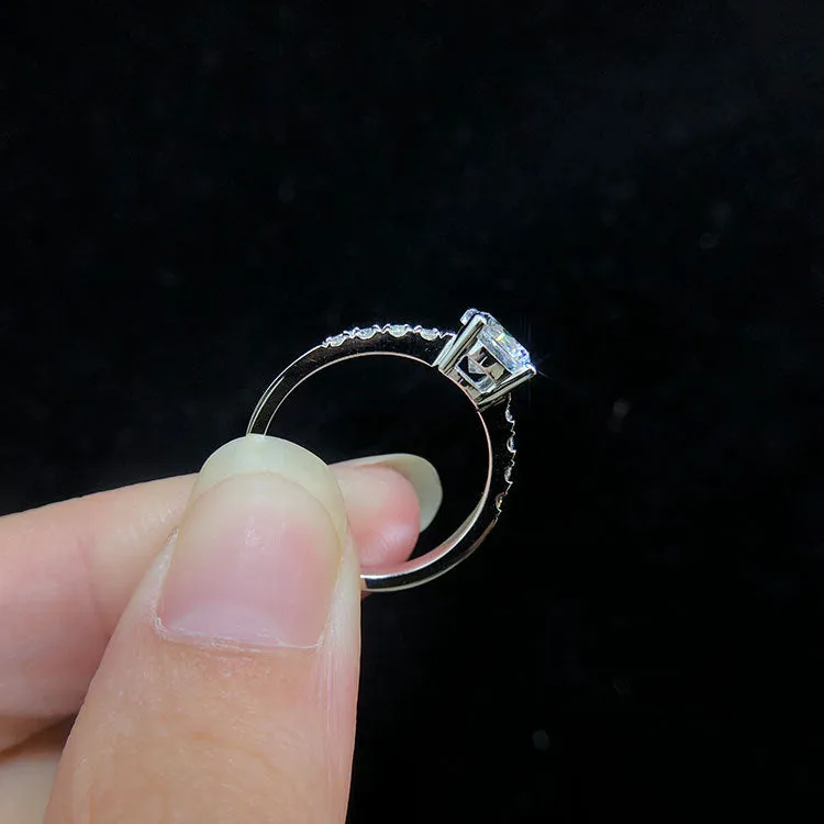 Custom Half Eternity 1 Carat Moissanite Ring