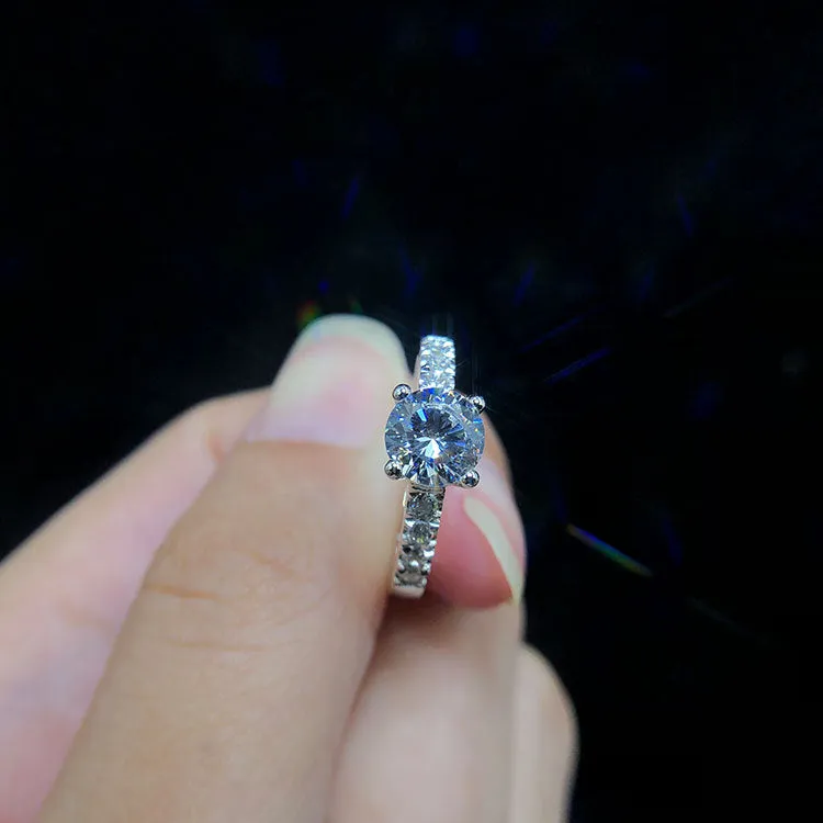 Custom Half Eternity 1 Carat Moissanite Ring