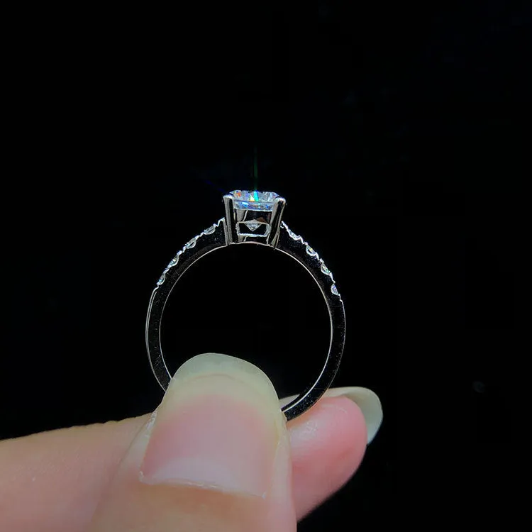 Custom Half Eternity 1 Carat Moissanite Ring