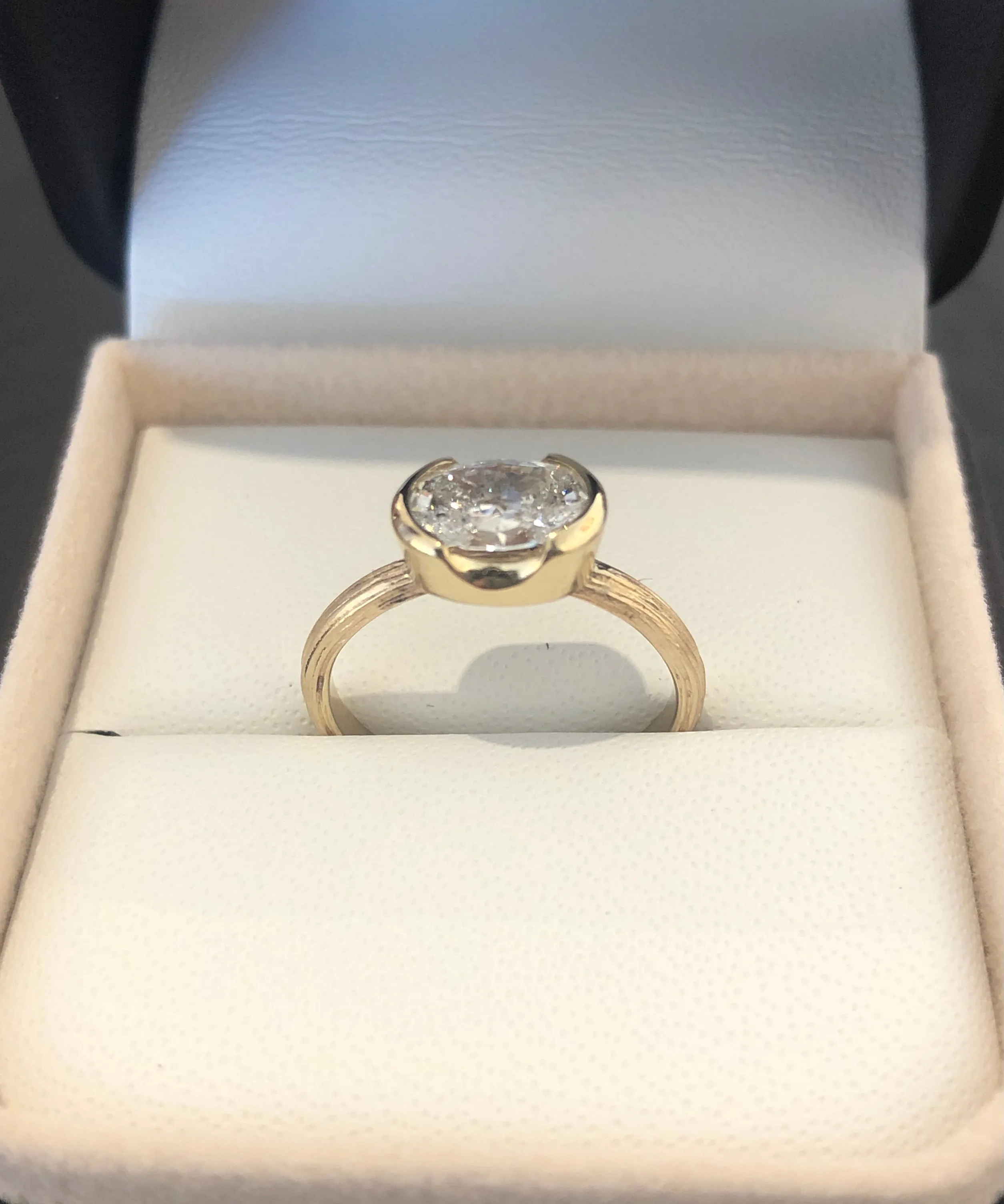 Custom Sequoia Solitaire Gold Diamond Engagement Ring