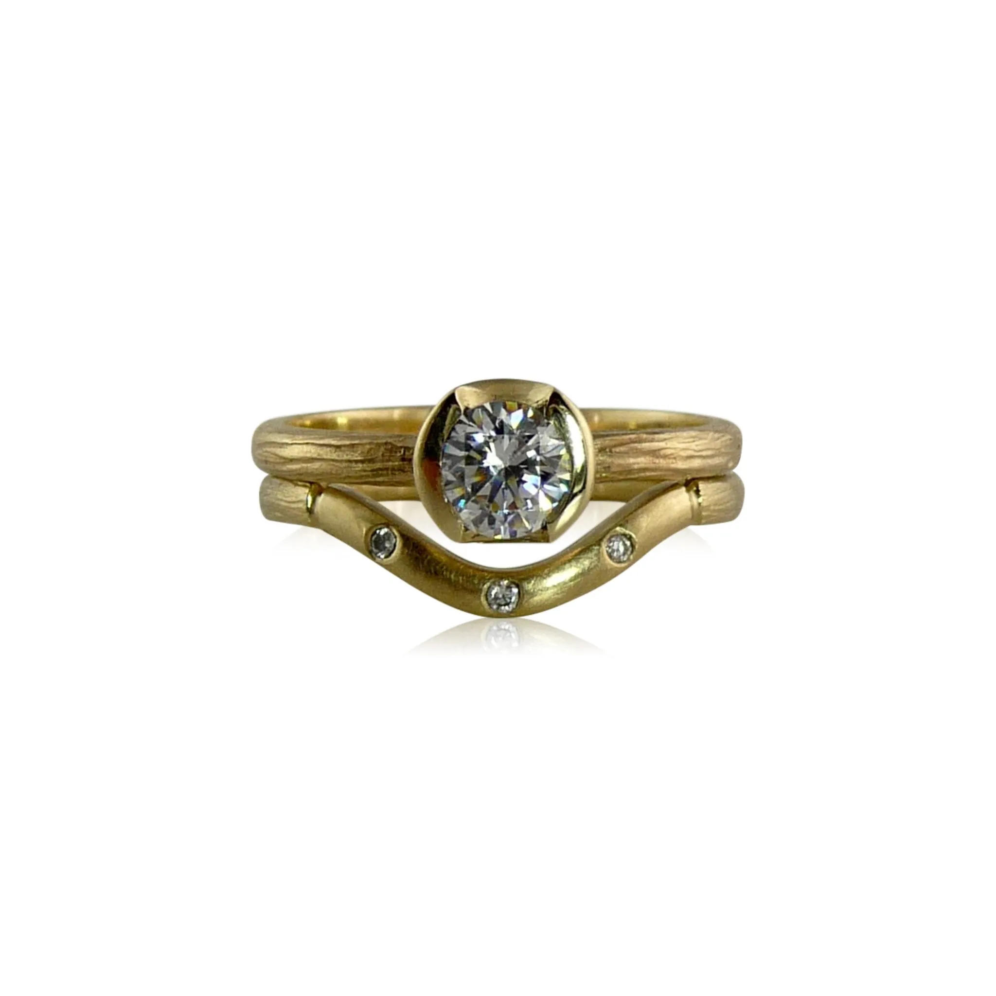 Custom Sequoia Solitaire Gold Diamond Engagement Ring