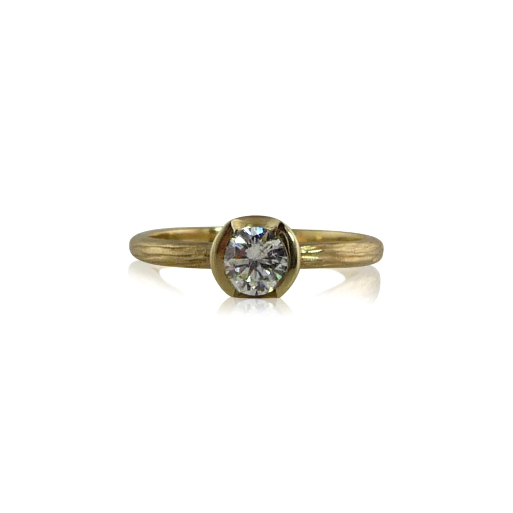 Custom Sequoia Solitaire Gold Diamond Engagement Ring