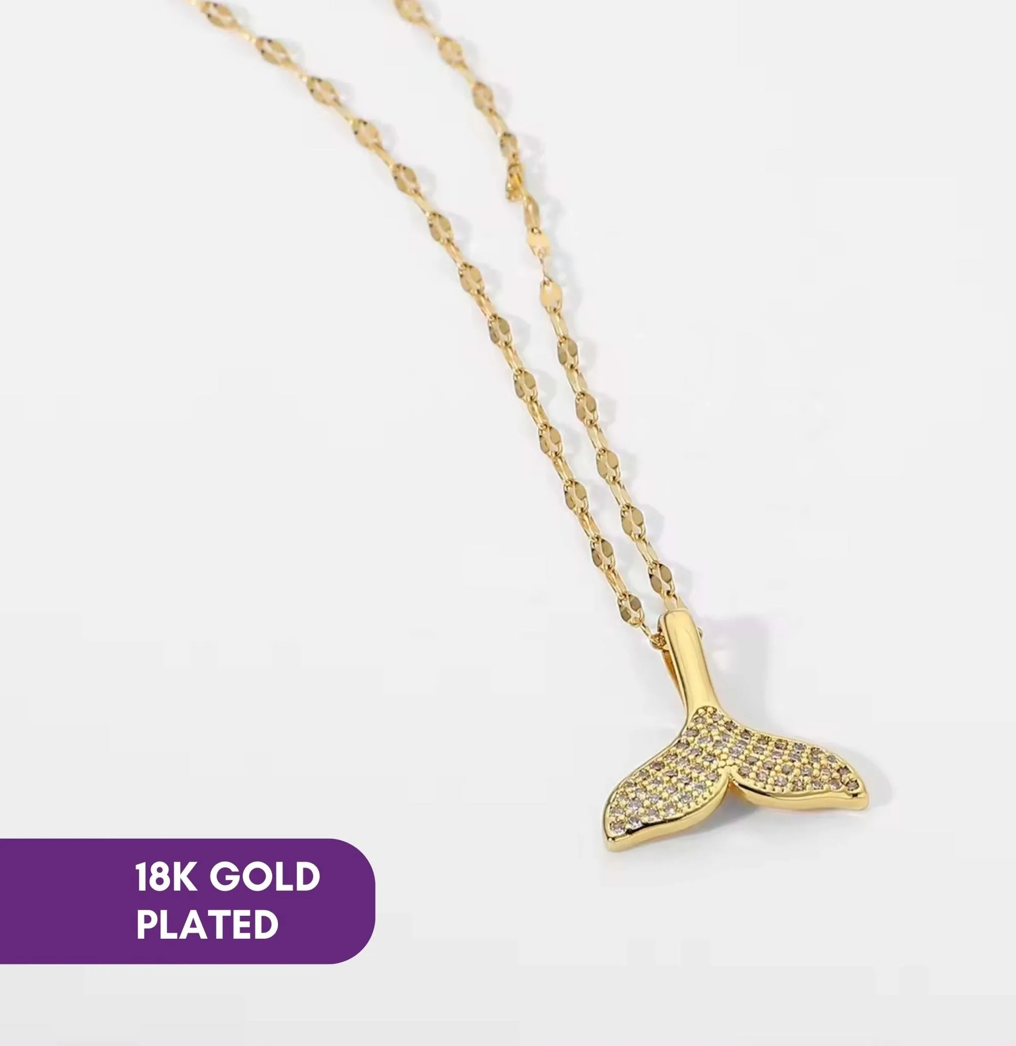 Cute gold fishtail necklace