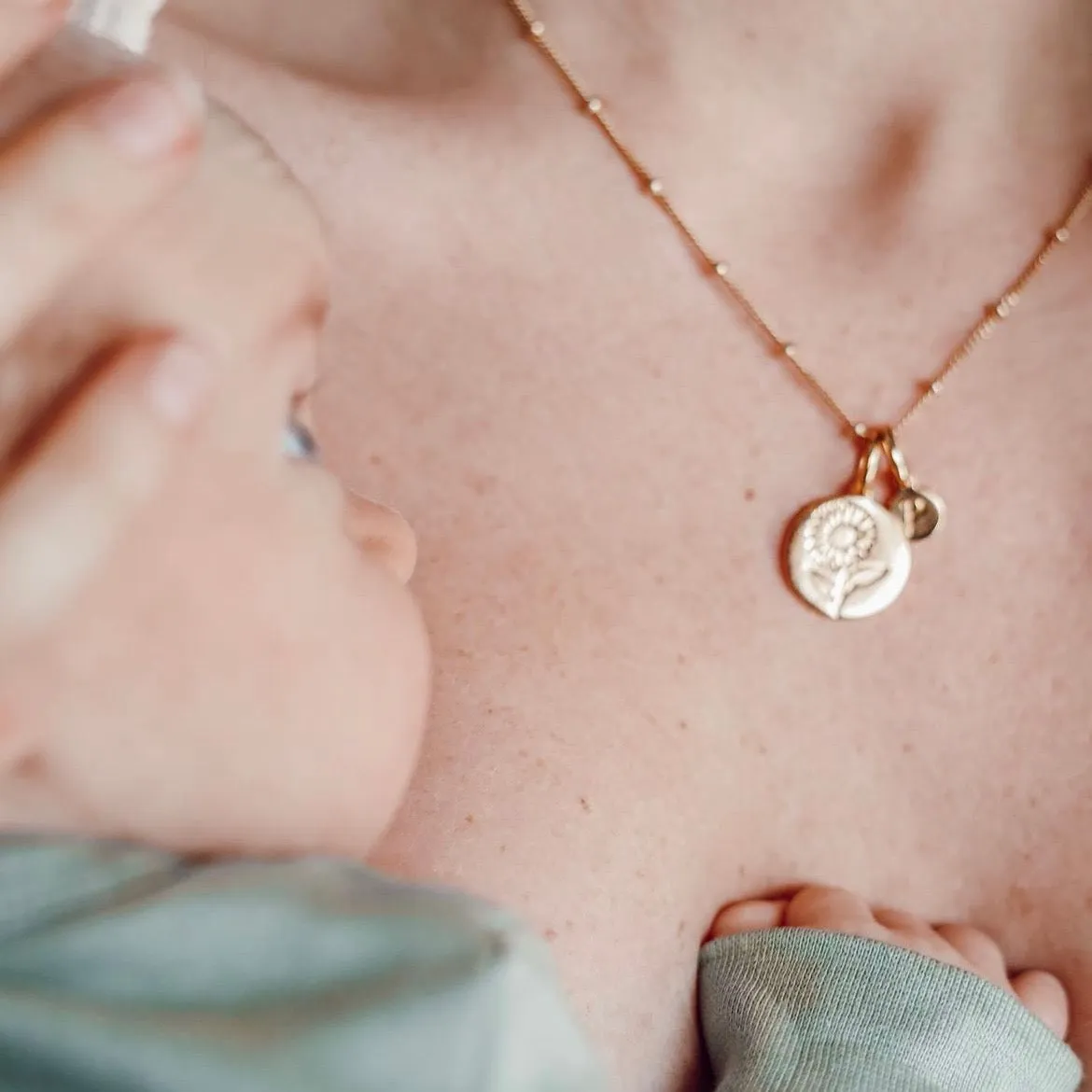 Daffodil Necklace With Initial - March Flower