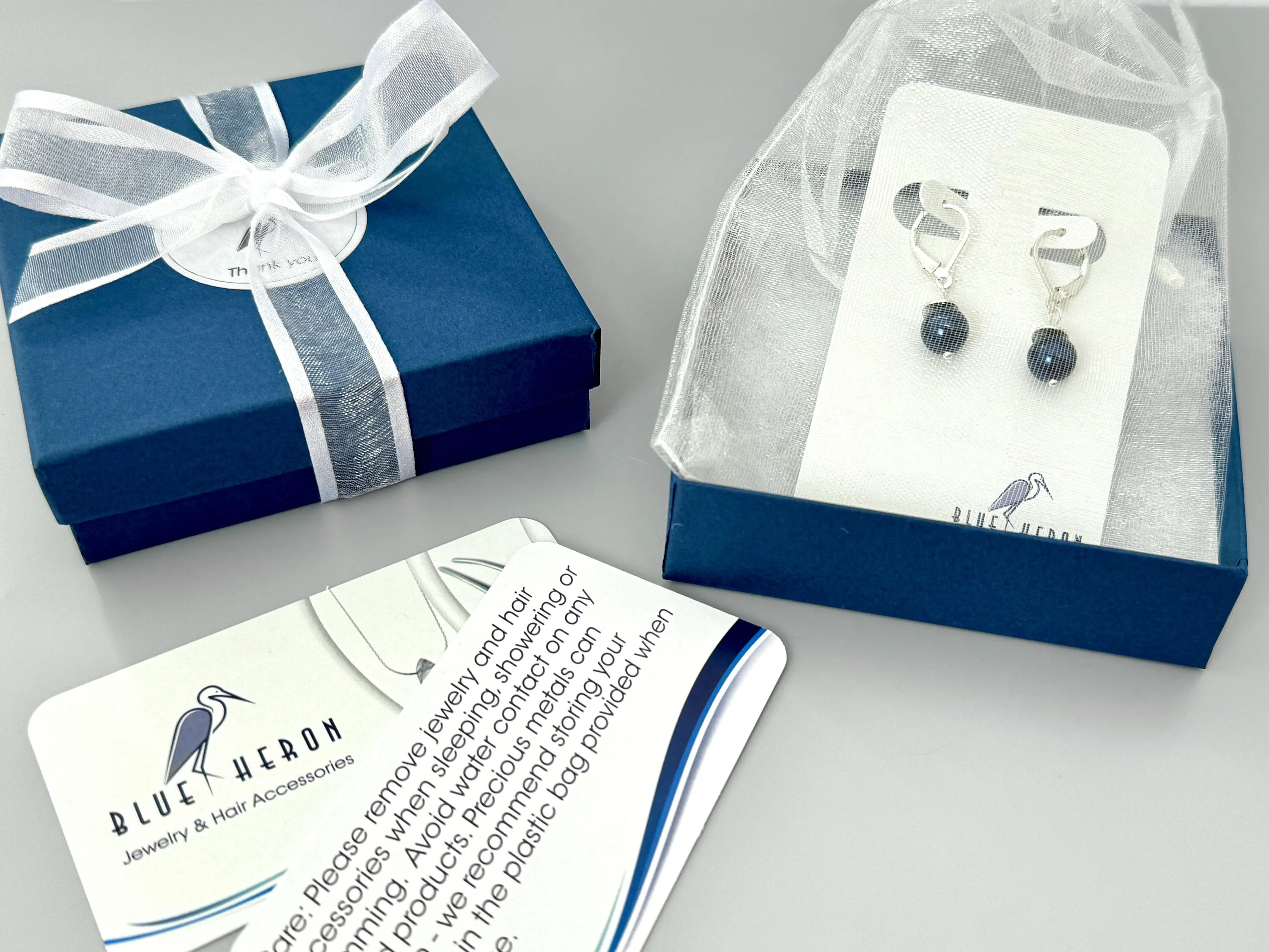 Dainty London Blue Earrings dangly sterling silver, gold, rose gold