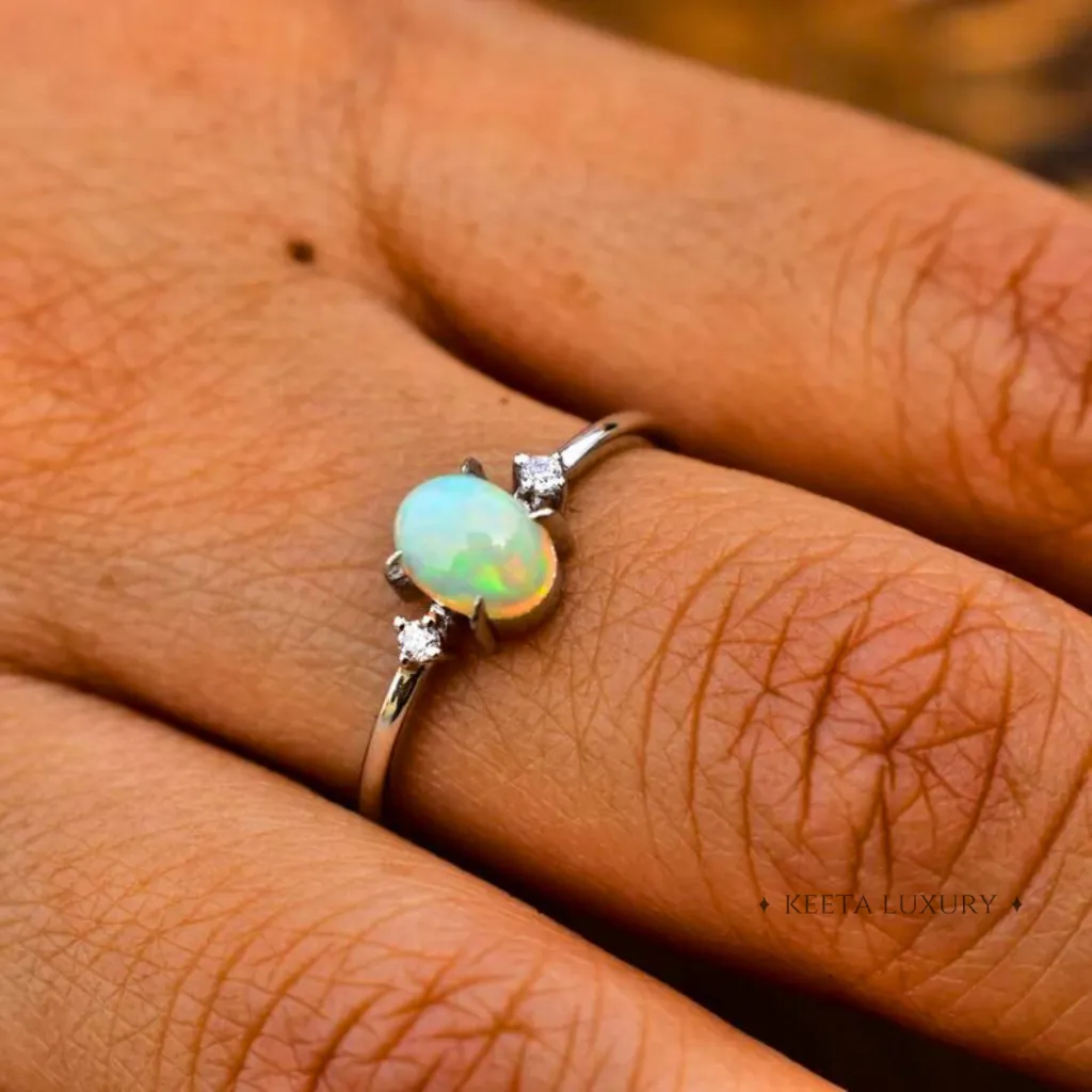 Delicate Gleam - Opal Ring