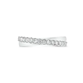 Diamond & Gold Crossover Wedding Band