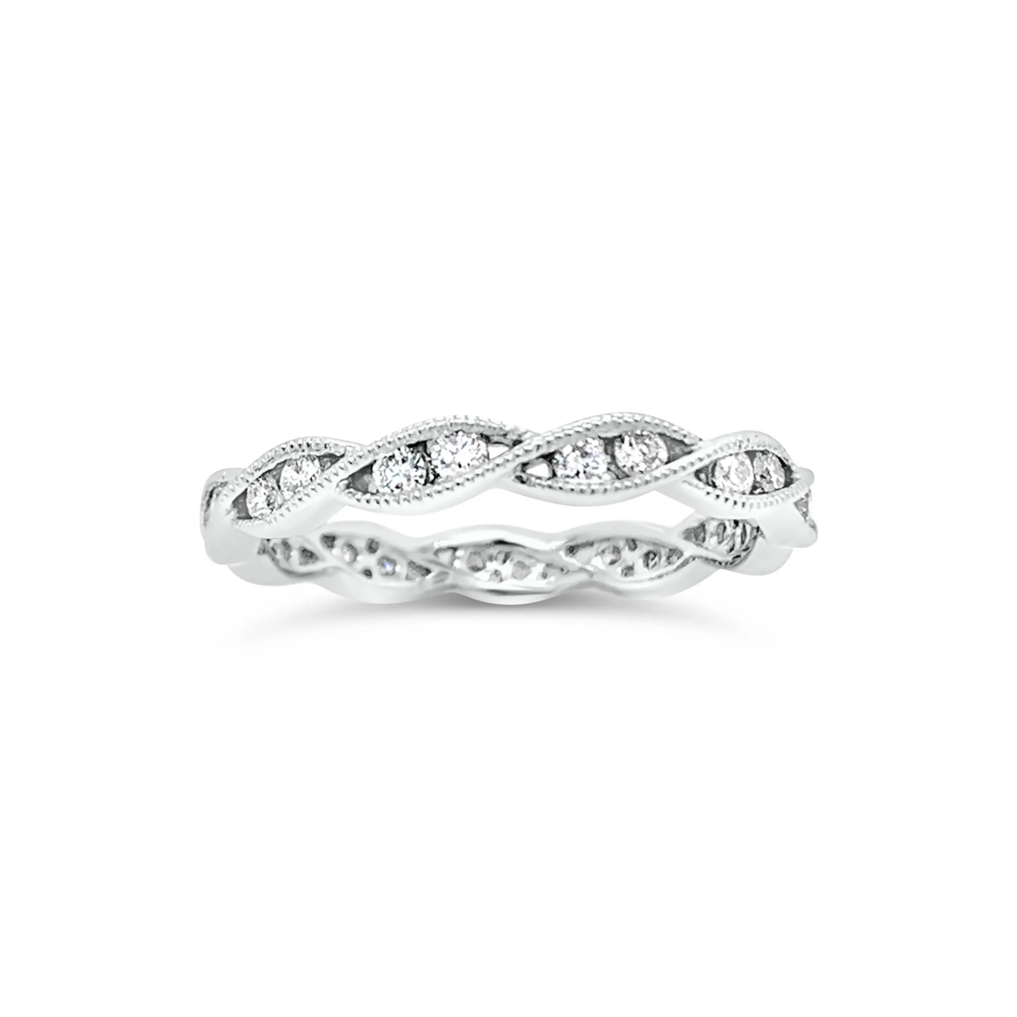 Diamond Infinity Ring with Milgrain