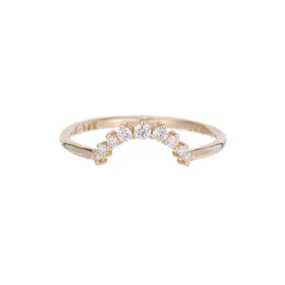 Diamond Prong Set Arch Band