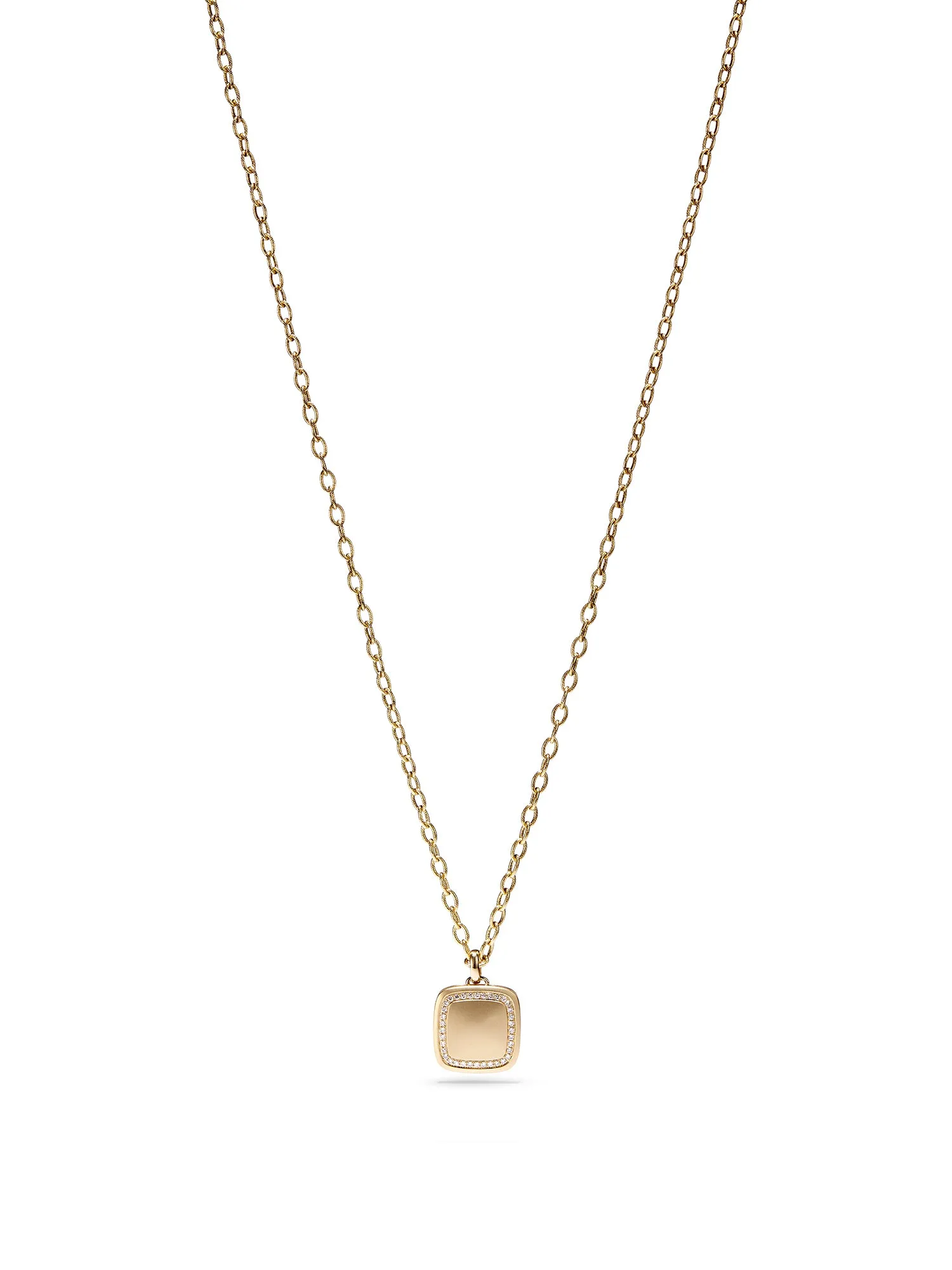 Diamond Square Locket Necklace