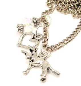 Dog Giving Paw Necklace with Small Heart