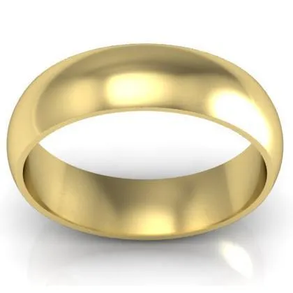 Domed Wedding Band in 18k 6mm