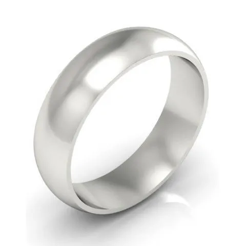 Domed Wedding Band in 18k 6mm