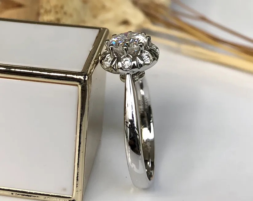 doveggs octagon 2 carat 18k white gold moissanite engagement ring