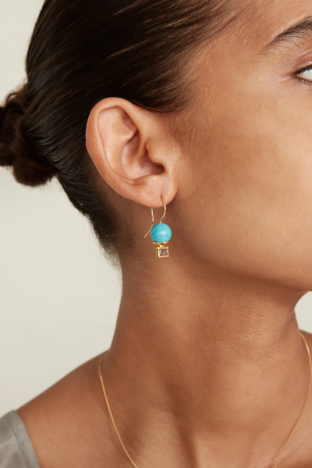 Elena Drop Earrings Turquoise Mix