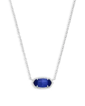 Elisa Necklace in Rhodium Cobalt Cats Eye