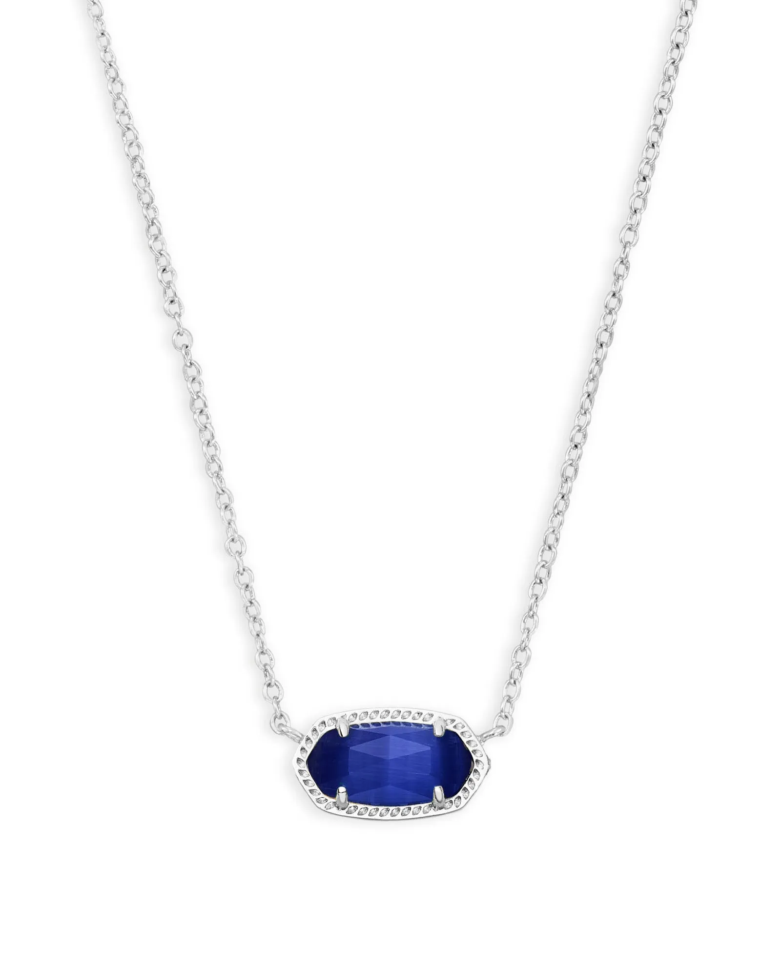 Elisa Necklace in Rhodium Cobalt Cats Eye