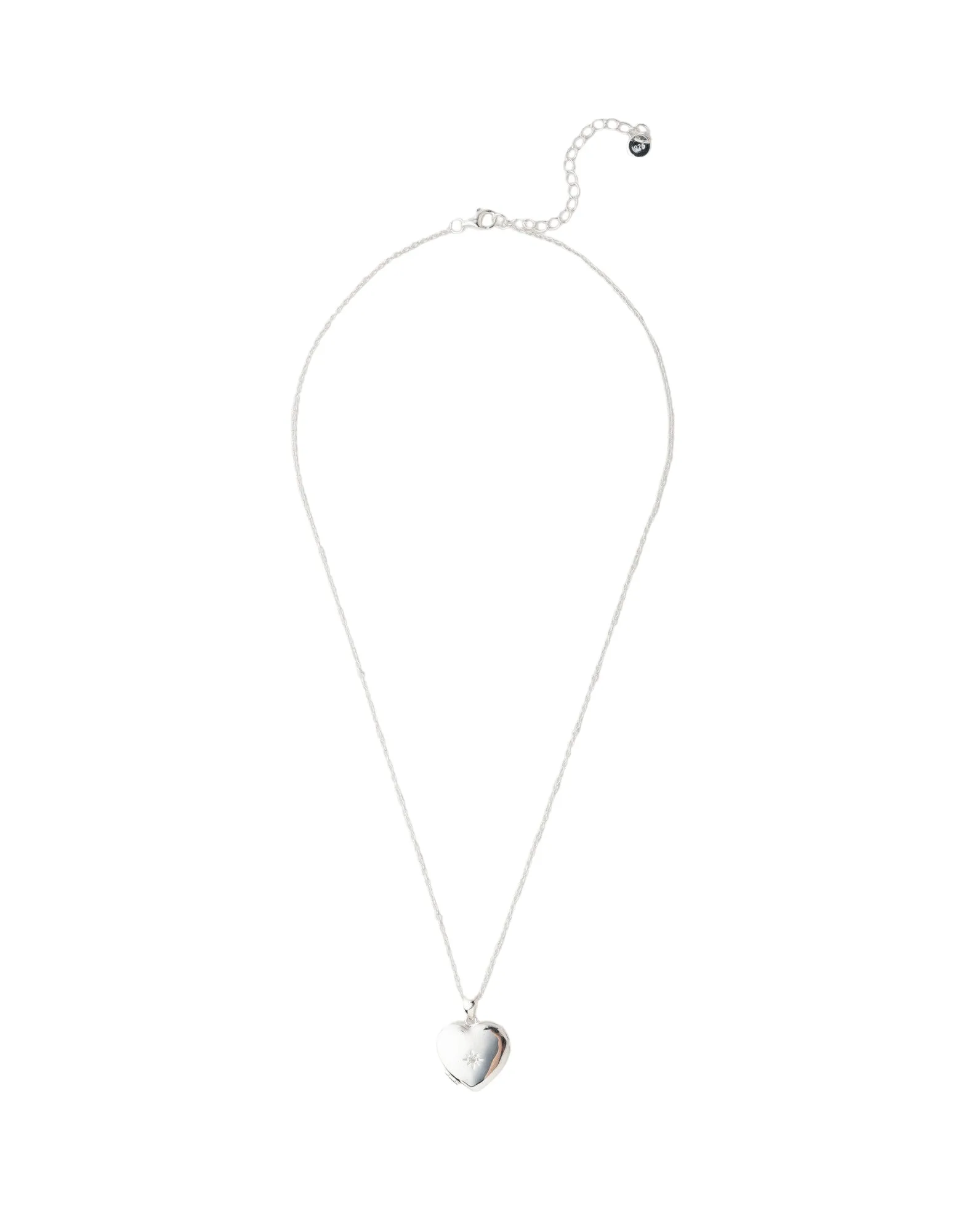 Elly Lou Lana Heart Locket Necklace - Silver