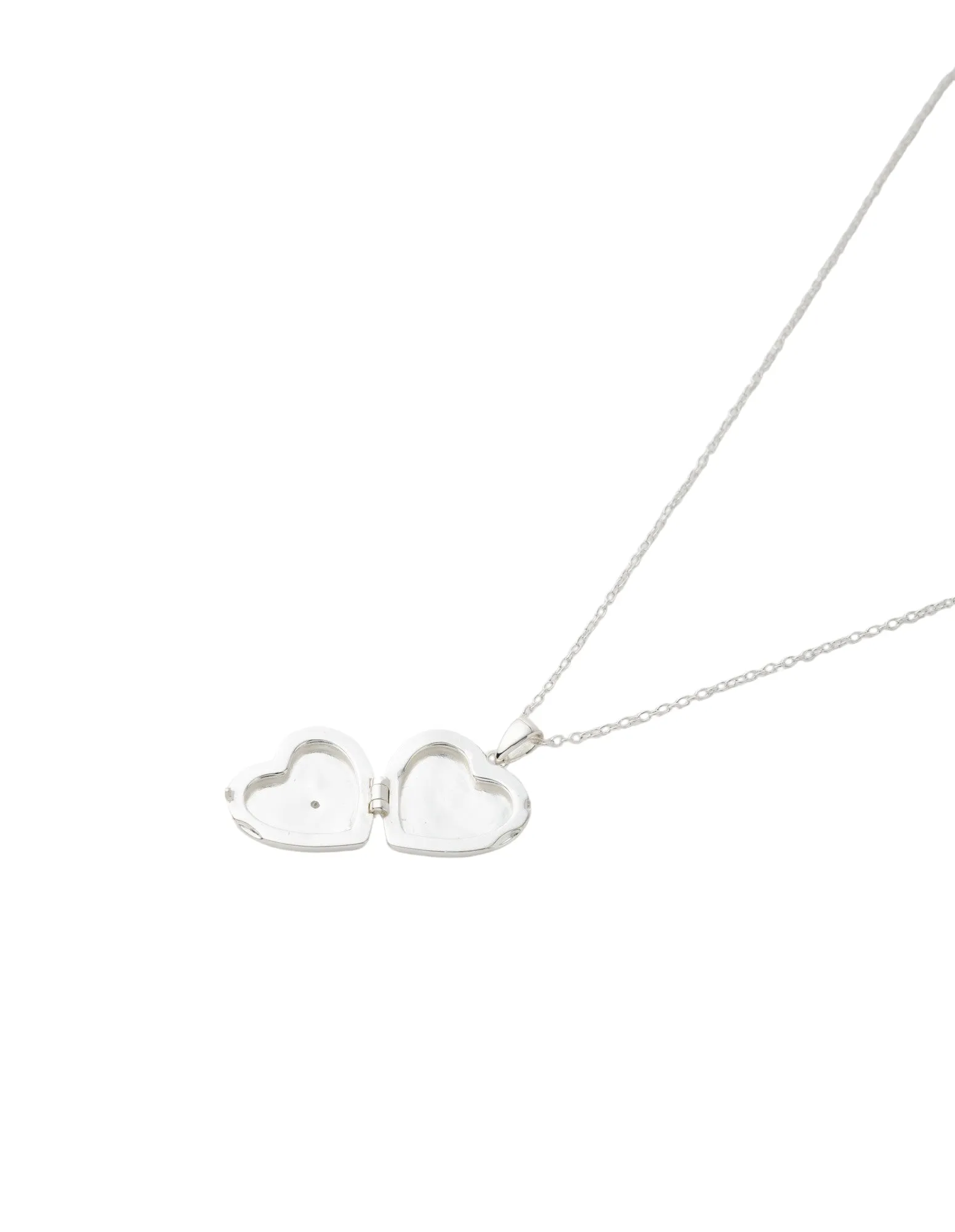 Elly Lou Lana Heart Locket Necklace - Silver