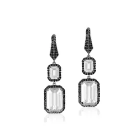 Emerald Cut Moon Quartz Earrings