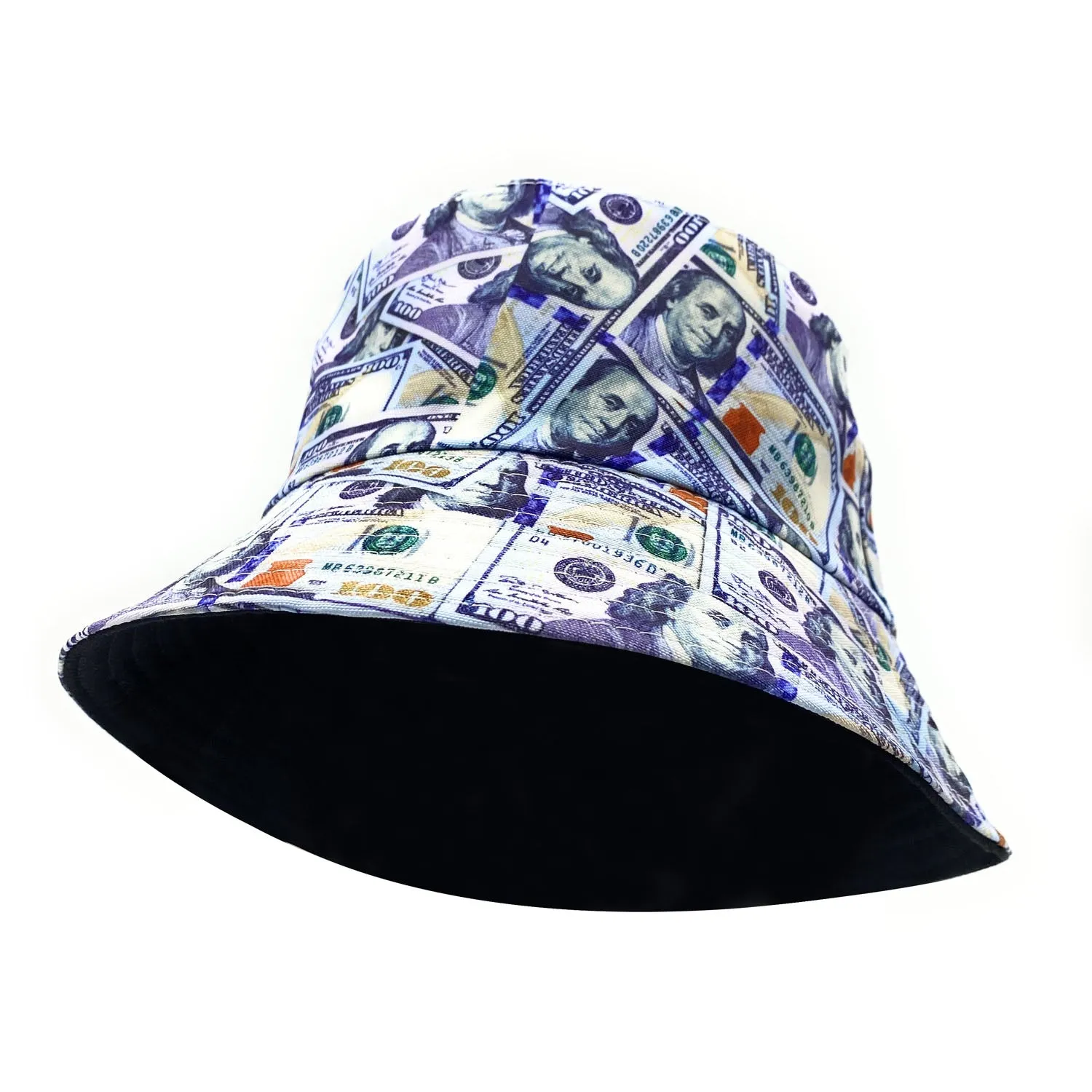 Empire Cove 100 Dollar Bill Money Bucket Hat Reversible Fisherman Cap Women Men