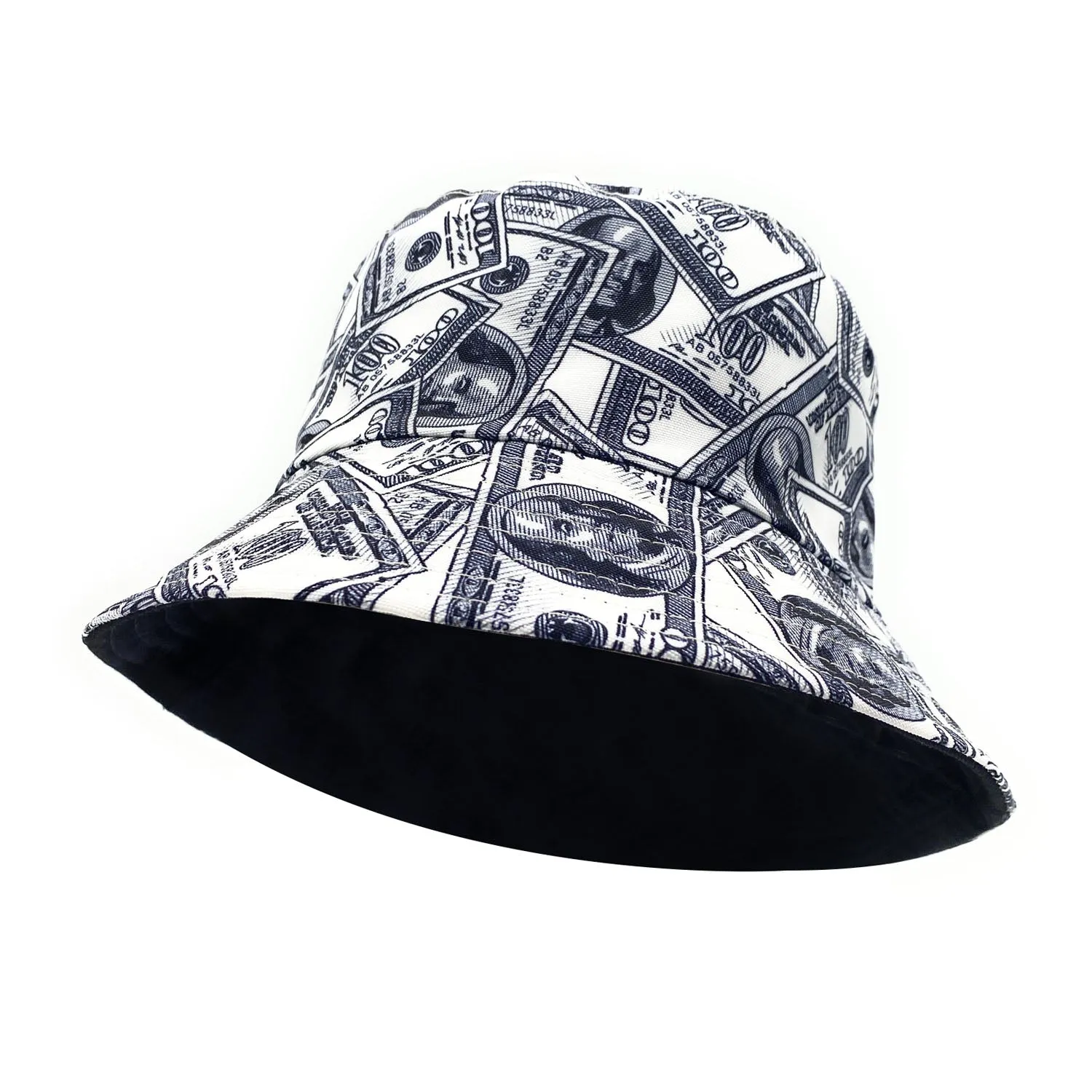 Empire Cove 100 Dollar Bill Money Bucket Hat Reversible Fisherman Cap Women Men