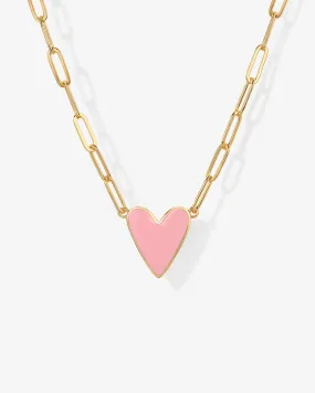 Enamel Heart Pendant Necklace