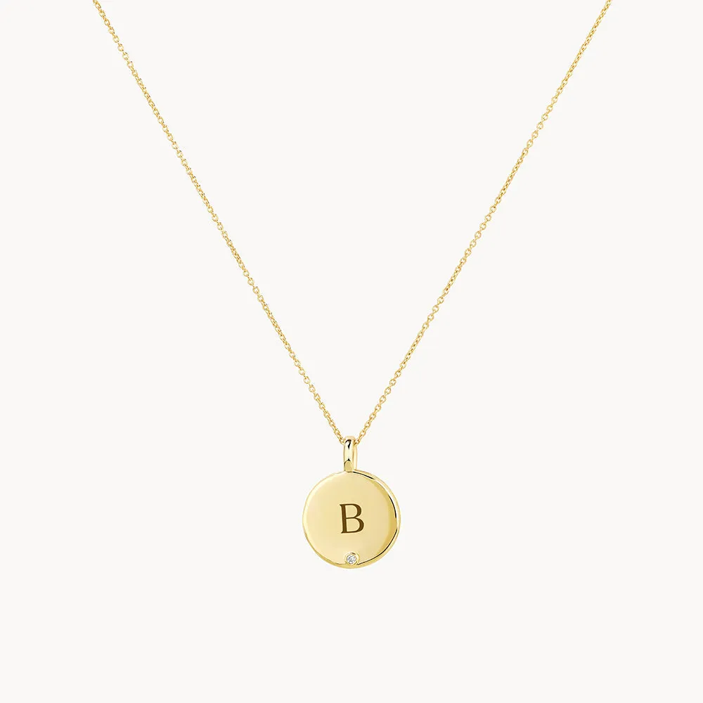 Engravable Circle Flip Locket Necklace in Gold