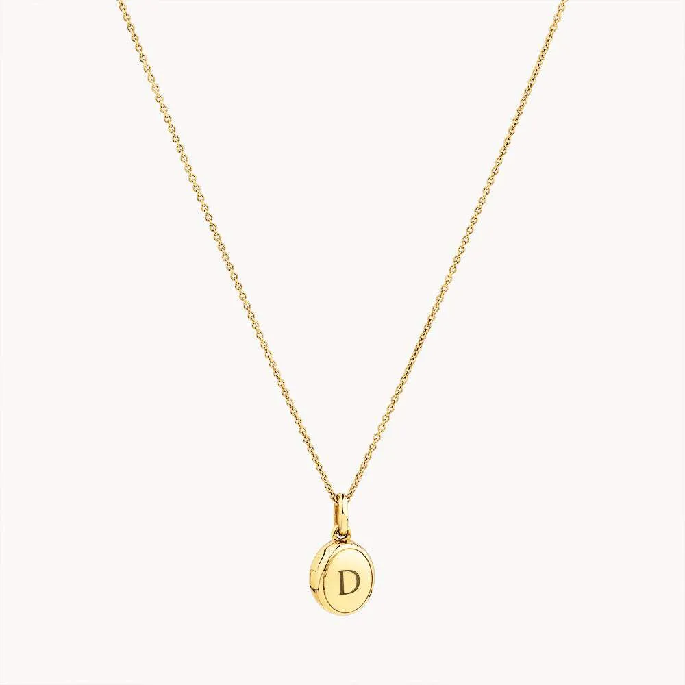 Engravable Oval Mini Locket Necklace in Gold