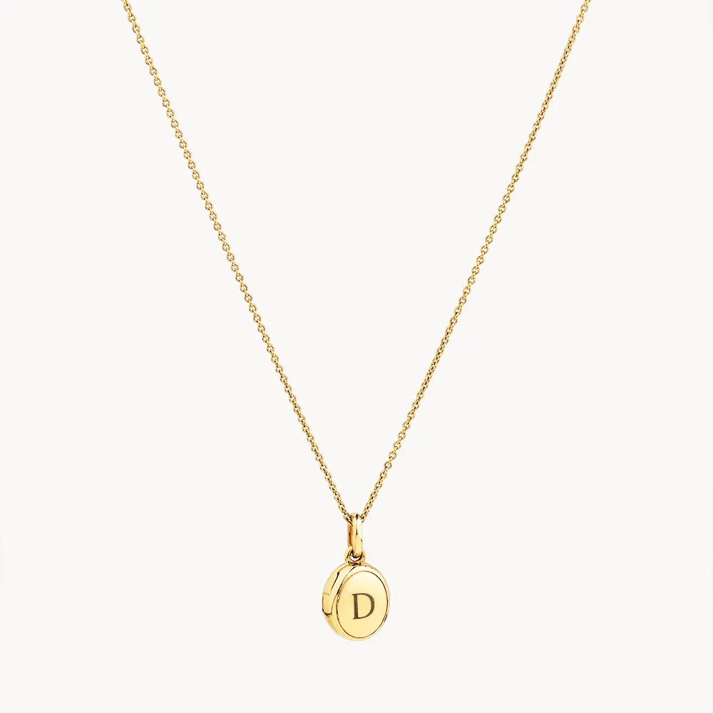 Engravable Oval Mini Locket Necklace in Gold