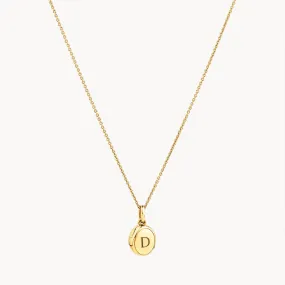 Engravable Oval Mini Locket Necklace in Gold