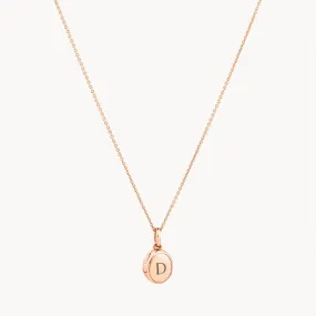 Engravable Oval Mini Locket Necklace in Rose Gold