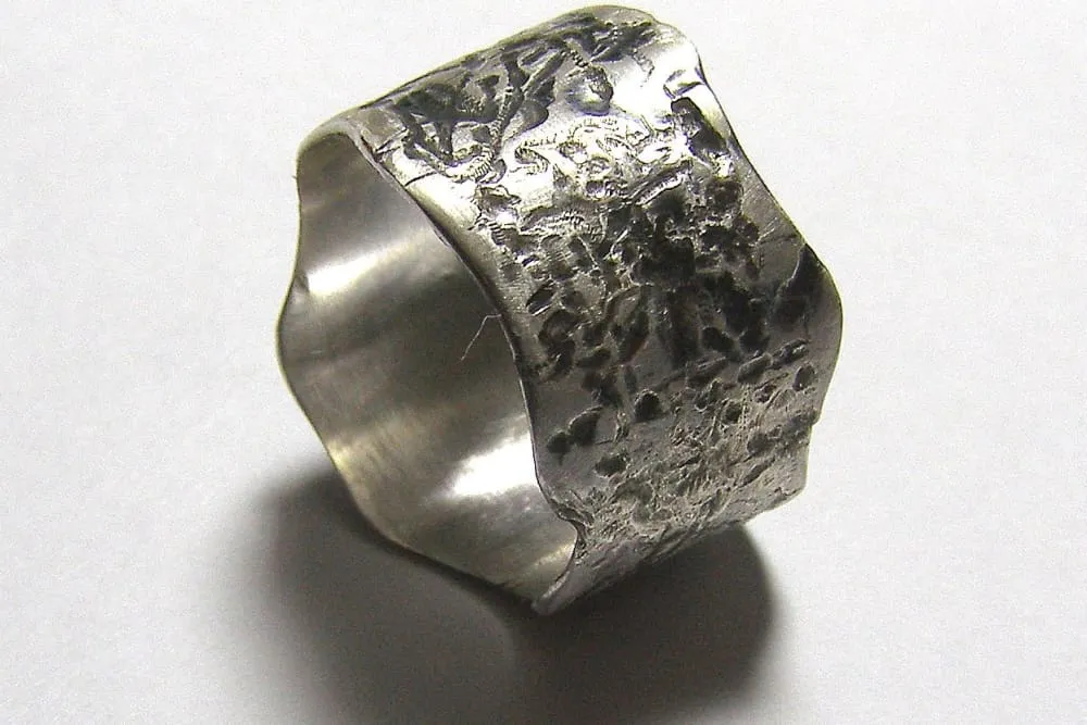 Engraved Silver Band Ring