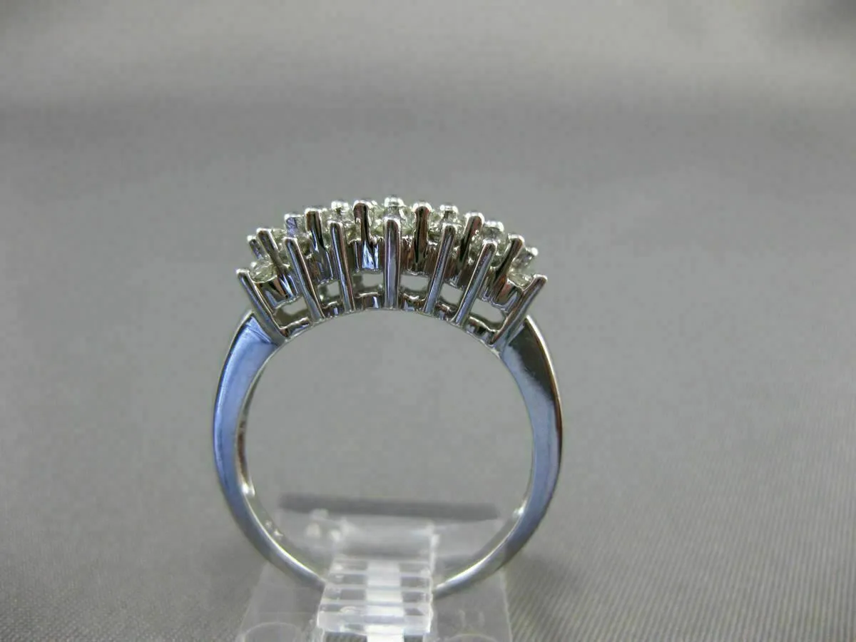 ESTATE WIDE .50CT DIAMOND 14KT WHITE GOLD 3D MULTI ROW WEDDING ANNIVERSARY RING