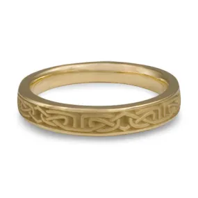 Extra Narrow Labyrinth Wedding Ring in 14K Yellow Gold