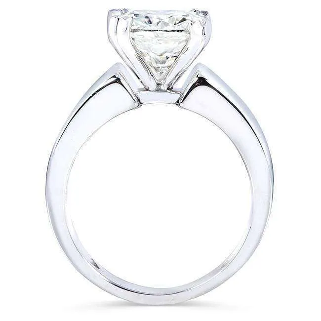 Extra Wide Ring - Round Brilliant 3ct Moissanite