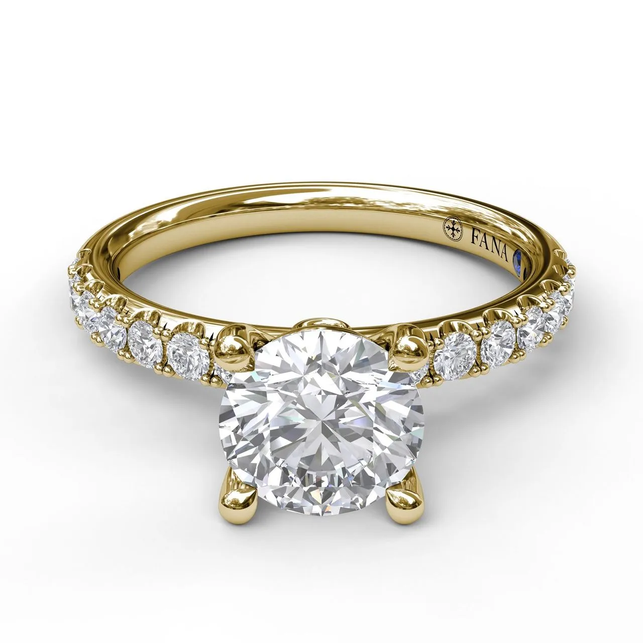 Fana Classic Pave Round Cut Engagement Ring S3846